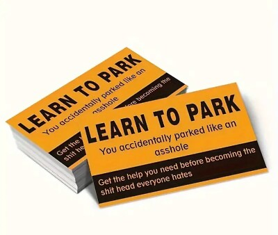 #ad 50 LEARN TO PARK Bad Parking Cards Fake Ticket Prank Joke Gag Gift $12.99