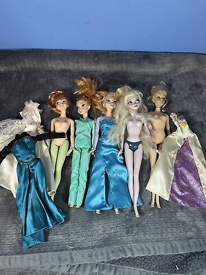 #ad Disney Store Princess Barbie Doll Lot of 5 Some Dressed Other Dresses $9.99
