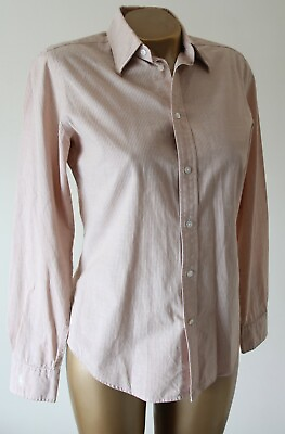 #ad Ralph Lauren Women#x27;s Slim Fit Shirt US 6 UK 10 Beige Stripe 100% Cotton Flawless GBP 39.45