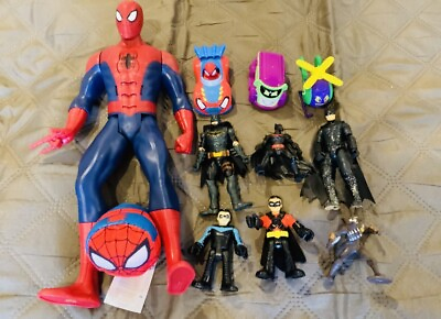 #ad Spider Man Batman Action Figures Cars Small Toy Lot Bundle $8.00