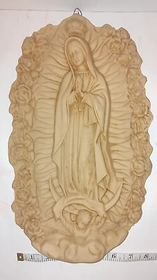 #ad Vintage 3D Wall Art Our Lady of Guadalupe Blessed Shrine of the Virgin Mary 15quot; $24.99