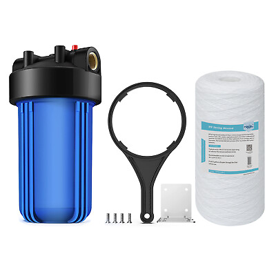 #ad 10quot; x 4.5quot; Big Blue Whole House Water Filter Housing w String Wound Sediment $39.99