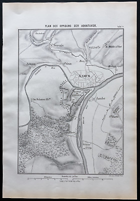 #ad 1866 Plan de l#x27;oppidum des aduatuques Jules César EUR 17.00