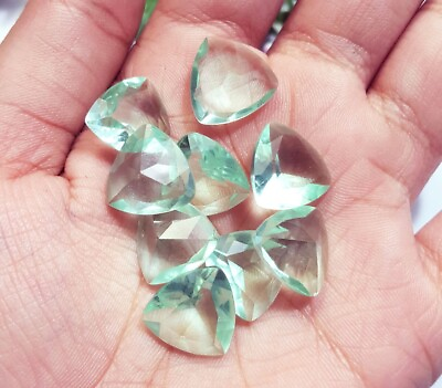 #ad Total 44.40 Ct 9 Pcs MM Size Lot Green Topaz Loose Gemstone With Free Gift $17.09