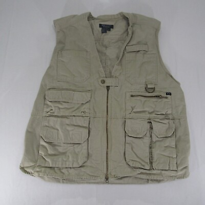 #ad 5.11 Tactical Series Vest Size XL Concealed Weapon Zip Jacket Khaki Style 80001 $34.99