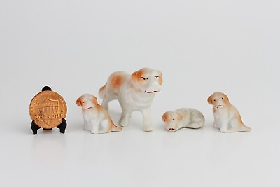 #ad Vintage Antique Miniature Bisque Porcelain Dog Figurines Made in Germany $49.99