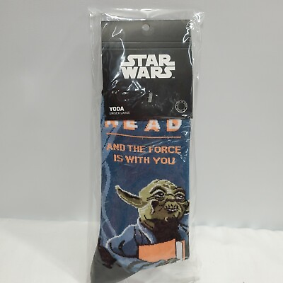 #ad Star Wars Yoda Read amp; The Force Be With You Socks Size Large New Unisex $4.95