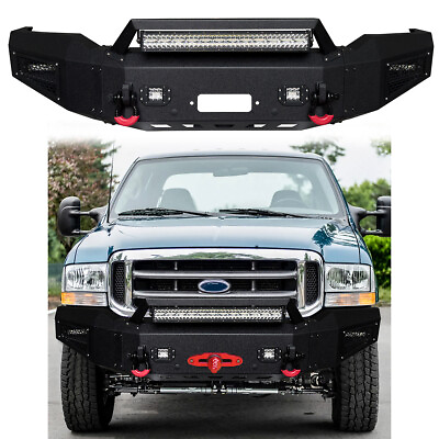 #ad Vijay For 1999 2004 Ford F250 F350 Front Bumper with Winch Plate and Lights $1049.98