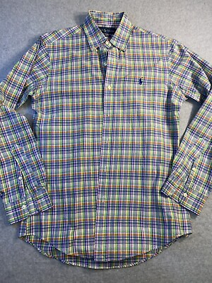 #ad Ralph Lauren Mens Custom Fit Button Down Shirt Size S Plaid Multicolor $15.99