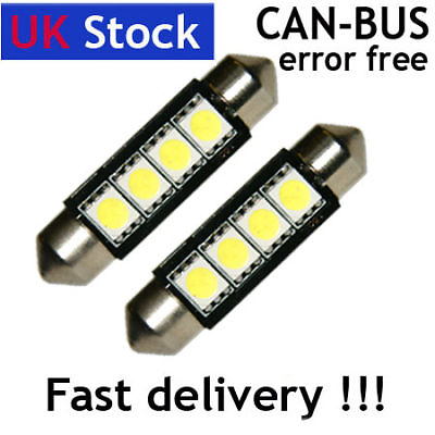 #ad 2x Festoon 42mm C10W 4SMD LED CAN BUS interior car bulb GBP 6.25