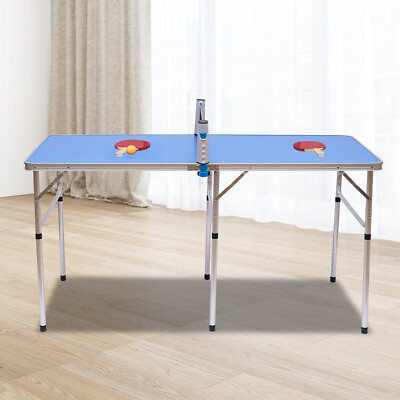 #ad Foldable Ping Pong Table with Net Indoor Outdoor Tennis Table Ping Pong Foldable $79.80