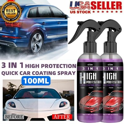 100ml 3 in 1 High Protection Quick Car Coat Ceramic Coating Spray Hydrophobic US $16.95
