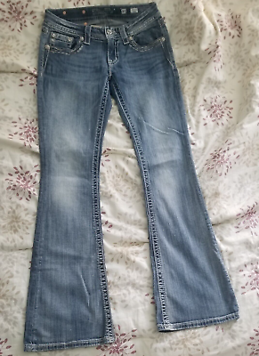 #ad Miss Me Signature Flare jeans size 27 inseam 33quot; faux flap pockets 90s cowgirl $13.03