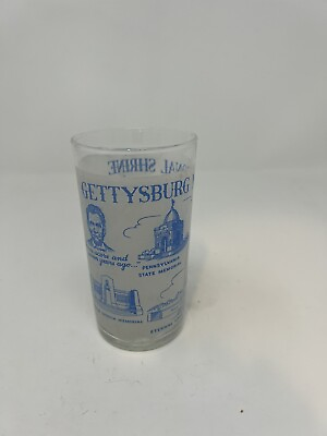 #ad SOUVENIR DRINKING GLASS GETTYSBURG NATIONAL SHRINE FROSTED ANCHOR HOCKING $4.99