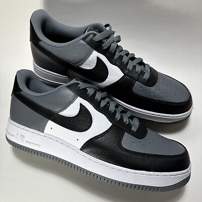 #ad NEW Nike By You Air Force 1 Custom Mens 11.5 Black Gray White AF1 Shoes Sneakers $74.85