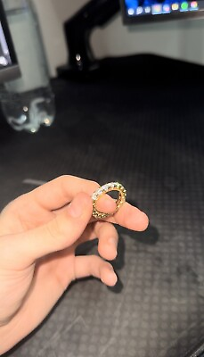 #ad 4mm Single Layer Diamond Band Ring 18k Vermeil Size 8 $90.00
