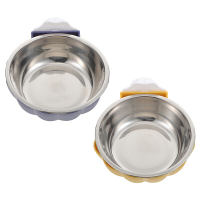 #ad Stainless Steel Dog Dish Set 2 Bowls for Crate or Floor Feeding $11.75