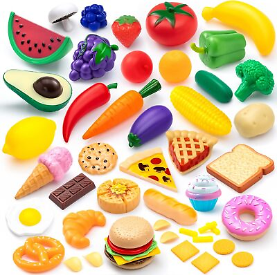 #ad 50Pcs Kids Plastic Play Food Toys Pretend Kitchen Playset Educational Game $22.99