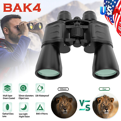 #ad 180x100 HD Military Zoom Powerful Binoculars Day Low Night Optics Hunting amp; Case $19.18