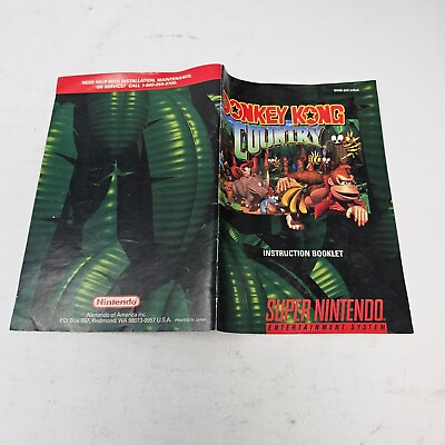 #ad Donkey Kong Country SNES Super Nintendo Manual Instruction Booklet ONLY GOOD $9.95