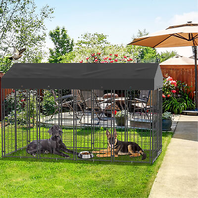#ad #ad 249cm Jumbo Safe Chainlink Outside Dog Kennel House Pet Animal Crate Cage Fence $199.98