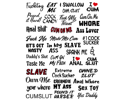 #ad 37 Naughty Temporary Tattoos Adult Body Art Slave Kinky Sex Hot Slutty Stickers $16.99