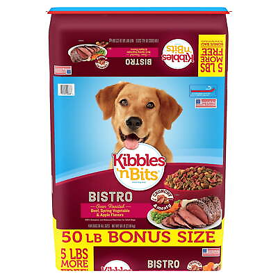 #ad Bistro Oven Roasted Beef Flavor Dry Dog Food 50 Pound $28.48
