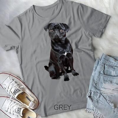 #ad Black Pug Dog For Dog Mom Dad Funny Cute Black Pug T Shirt Unisex T shirt $18.23