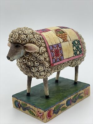 #ad 2003 JIM SHORE Heartwood Creek Sheep Lamb Figurine Quilt Peace In Valley Farm $20.00