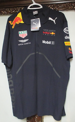 #ad Puma Men’s Sz XXL Red Bull F1 Racing Aston Martin Mobil Polo Shirt Night Sky NWT $39.95