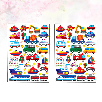 #ad 2 Pcs Children Window Decals Decorative Wall Stickers for Kids Car Removable $14.59