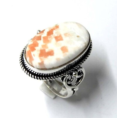 #ad White Scolesite 925 Sterling Silver Handmade Jewelry Ring Us Size 8#x27;#x27; NewA2 $15.99