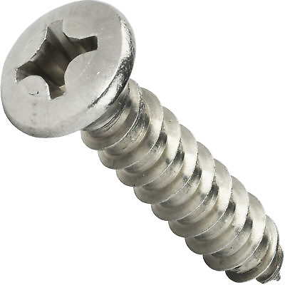 #ad #12 x 1 3 4quot; Self Tapping Sheet Metal Screws Oval Head Stainless Steel Qty 25 $10.46