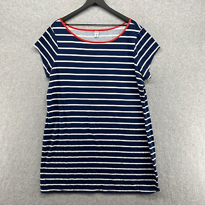 #ad Old Navy Dress Womens Size 2XL Blue Striped Short Sleeve Boat Neck Shift $11.13