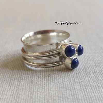 #ad Lapis Lazuli Spinner Ring 925 Sterling Silver Gemstone Spinner All Occasion $15.29