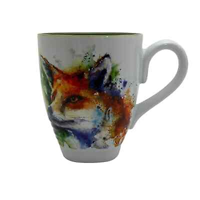 #ad Dean Crouser Watercolor Red Fox Coffee Mug Jumbo Ceramic Demdaco 16 fl. oz. $15.98