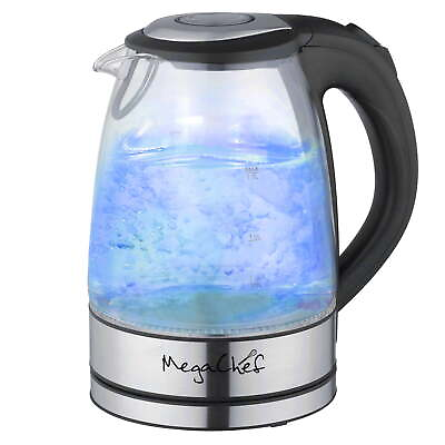 #ad MegaChef 1.7Lt. Glass Stainless Steel Electric Tea Kettle $18.26