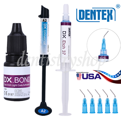 #ad Dental Light Cure Universal Composite Resin A2 Etching Gel Bonding Adhesive USA $33.01