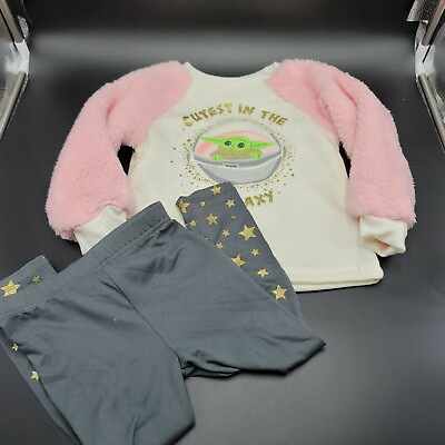 #ad Mandalorian Kids Set 3T Baby Yoda 2 Pc Outfit Sweater Pants Disney Clothing $24.35