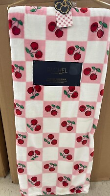 #ad RACHEL ROY red square cheery blanket throw 60” X70quot; NWT $39.89
