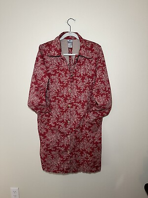 #ad JW Division Of Junction West Coat Women’s Size L Cotton Red Floral Trench $24.99