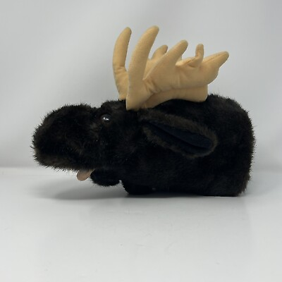 #ad Vintage Wildkin Puppets 1989 Hand Puppet Black Brown Moose Elk Soft Plush Toy $22.25