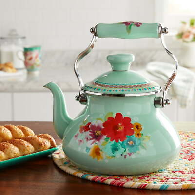 #ad The Pioneer Woman Breezy Blossom Enamel on Steel 1.9 Quart Tea Kettle $52.33