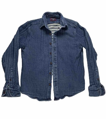 #ad Untuckit Denim Button Up Shirt Womens Small Blue Long Sleeve S $13.99