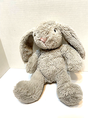 #ad Kellytoy Plush Floppy Soft Gray Bunny Rattle Crinkle Ears Stuffed Animal 11quot; $12.52