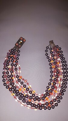 #ad VINTAGE quot;ORNELLAquot; COLLECTIBLE NECKLACE 8 Strand  MADE IN ITALY Pinks amp; Purples. $129.99