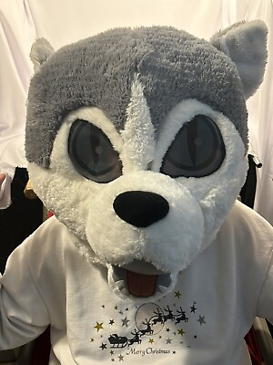 #ad Faux Fur Husky Dog Mascot Head Party Halloween Fandom Cosplay Headpiece Dan Dee $39.95