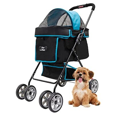 #ad Petique Swift Stroller Pet Cart for Small Size Cats and Dogs TEAL $164.05