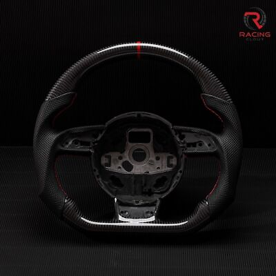 #ad Real carbon fiber Flat Customized Sport Steering Wheel 2012 16 RS S A 4 5 6 7 Q3 $417.00