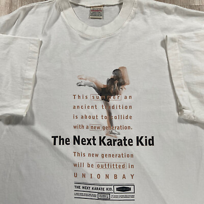 #ad Vintage 1994 The Next Karate Kid Shirt Men XL Union Bay Movie Promo White $45.00